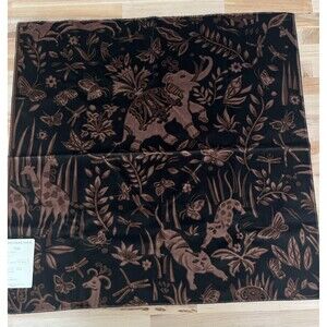 Schumacher Fabric Sample 26" x 26" Cotton Blend Velvet Brown Black "La Foresta"